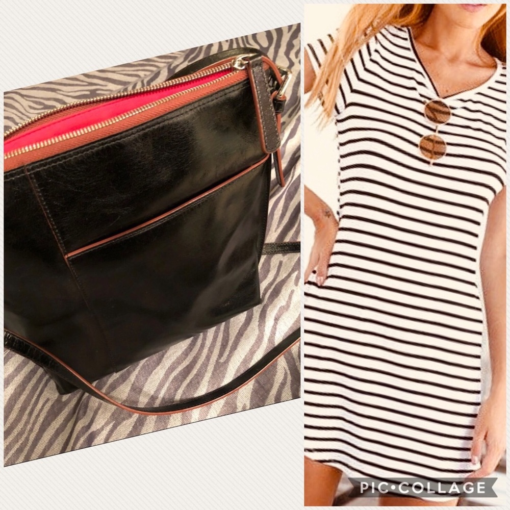 HOBO Crossbody Black Leather Purse